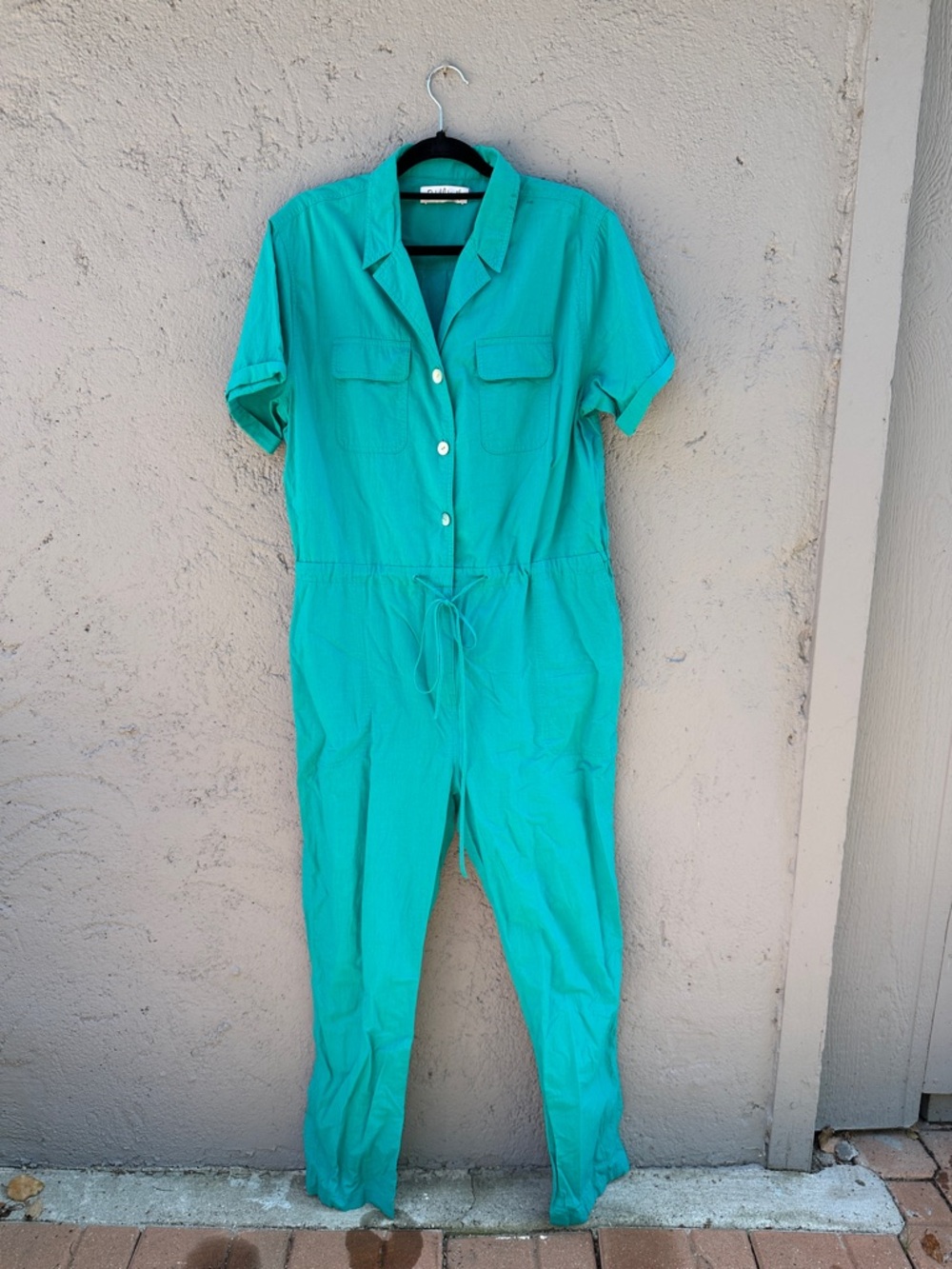 Rachel Antonoff Teal Short-Sleeve Utility Jumpsuit